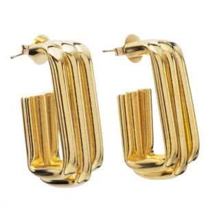 Mayamar 24K Gold Heavy plating Square Hoop Earrings